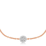 Rose Gold Diamond Pave Station Necklace