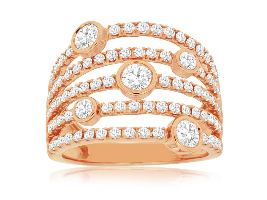 Rose Gold Diamond Fashion Right Hand Ring