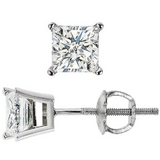 1/2 Carat Princess Cut Martini Diamond Stud Earrings