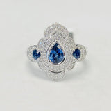 Vintage Inspired Sapphire / Diamond RIng