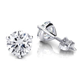 White Gold Natual Martini Diamond Stud Earrings 
14KT White ...