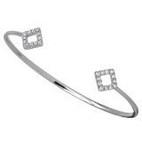 18KT Open Cuff Diamond Bangle