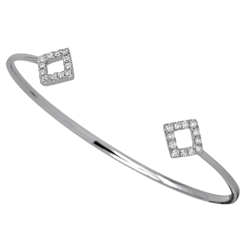 18KT Open Cuff Diamond Bangle
