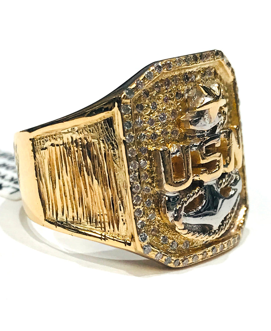 Navy Senior Chief Yellow Gold Diamond Ring