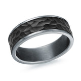 Tantalum And Carbon Fibre Band Hammered Finish