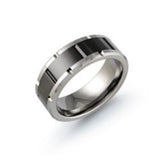 Tungsten Black Grey Band Line Pattern