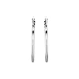 14K White 30 mm Polished Hoop Earrings