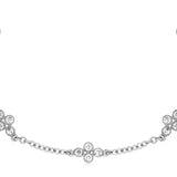 White Gold Motif Diamond Station Necklace