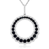 White Gold Graduated Sapphire/Diamond Circle Necklace