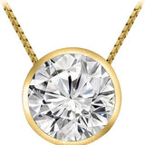 Yellow Gold 1/2CT Bezel Set Solitare Necklace