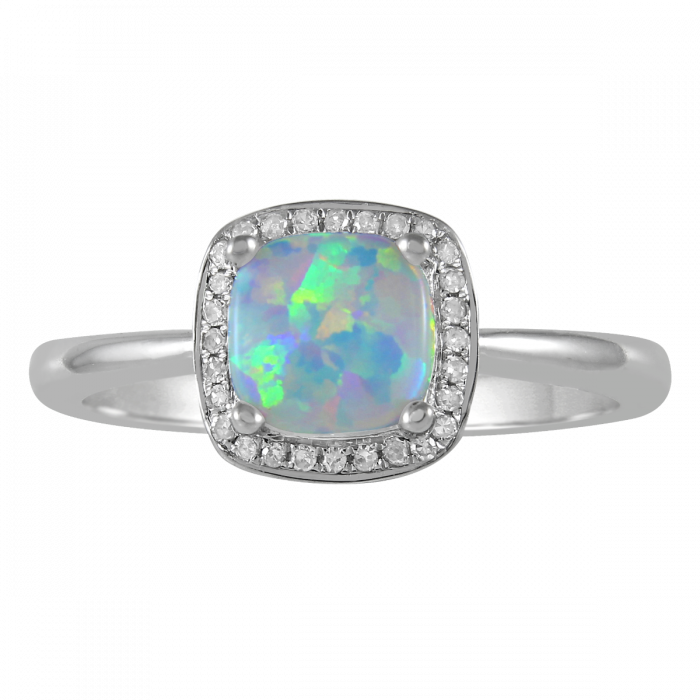October Birthstone Diamond Ring