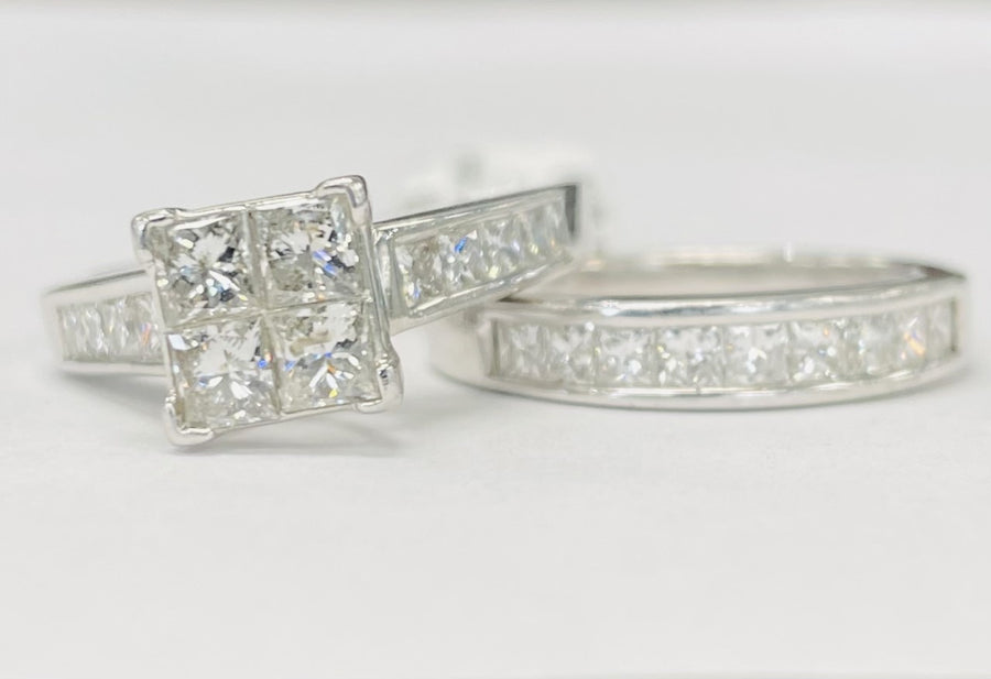 3CTW Quad Diamond Wedding Set