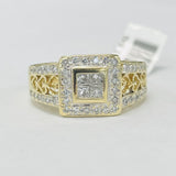 Yellow Gold Halo And Heart Engagement Ring