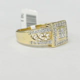 Yellow Gold Halo And Heart Engagement Ring