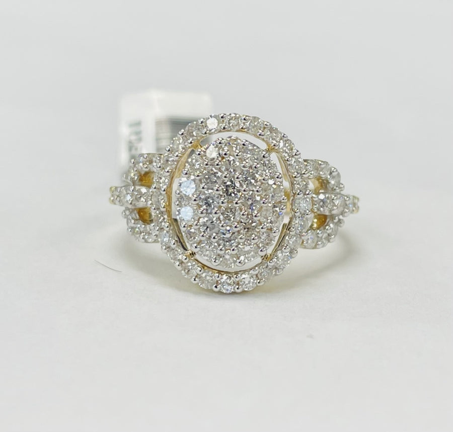 1CTW Pave Set Halo Diamond Engagement Ring