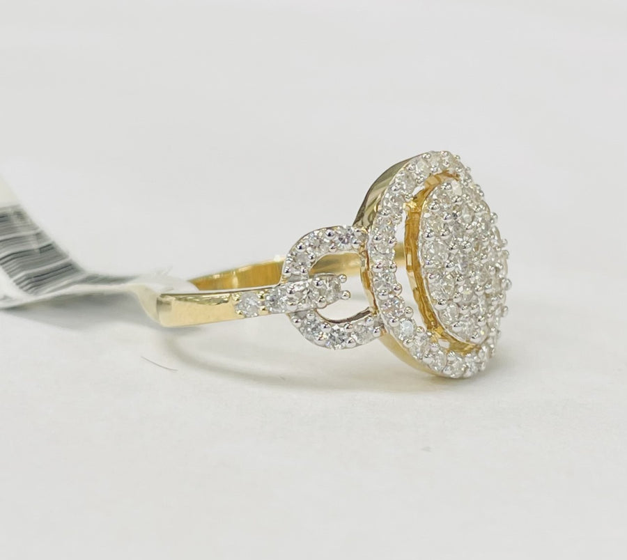 1CTW Pave Set Halo Diamond Engagement Ring