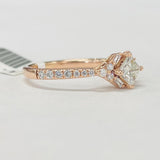 Vintage Inspired Princess Cut Diamond Halo Engagement Ring