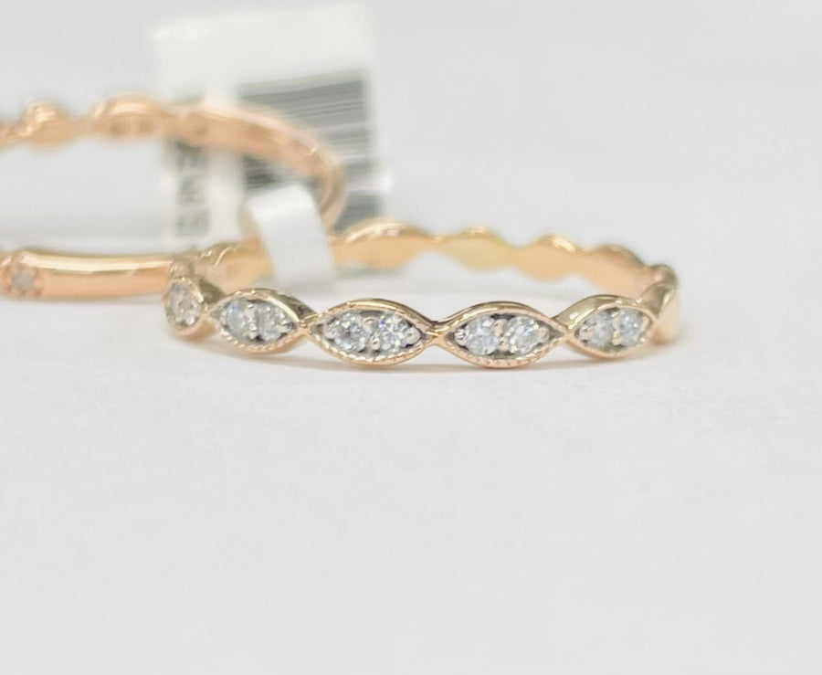 Simple Rose Gold Halo Diamond Wedding Set
