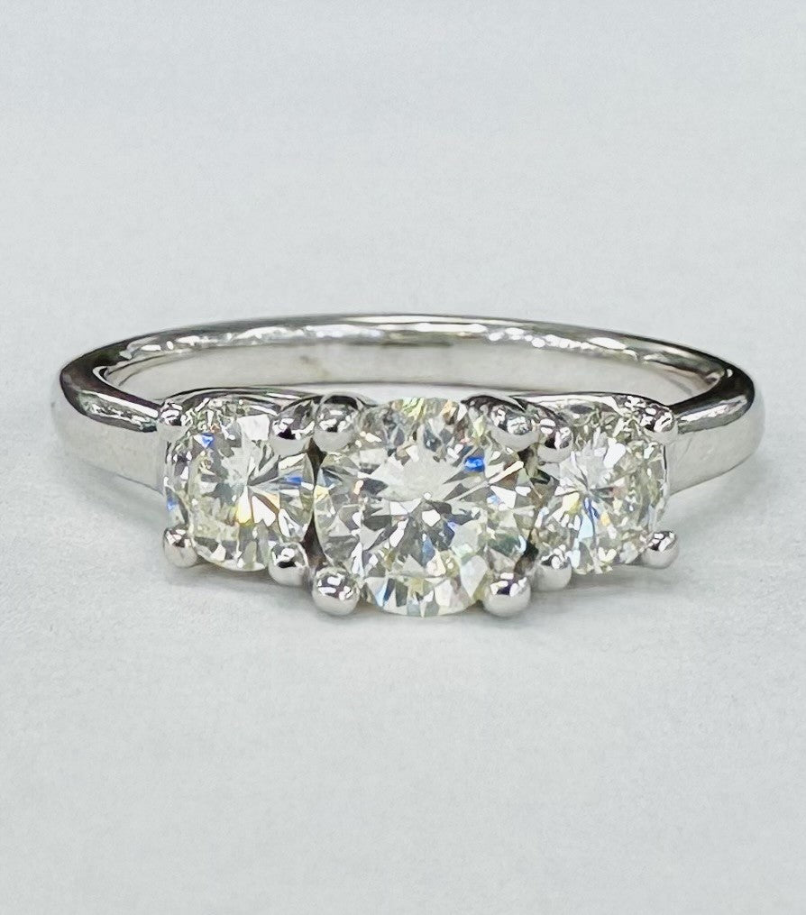Tidewater Classic - White Gold 1CTW Three Stone Diamond Engagement Ring