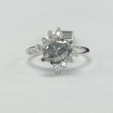 Salt And Pepper Modern Style Diamond Engagement Ring