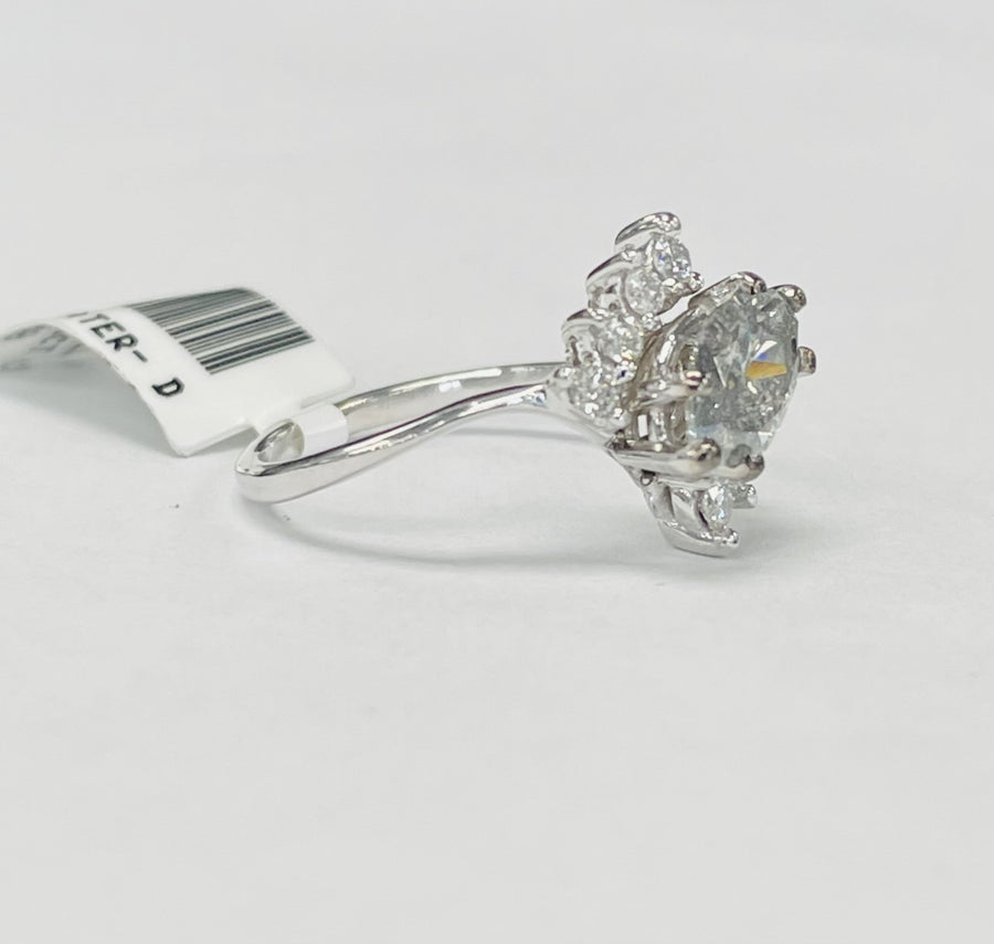 Salt And Pepper Modern Style Diamond Engagement Ring