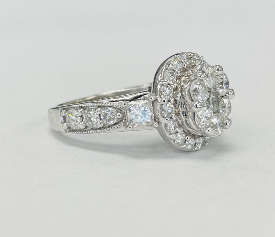 3 1/3CTW White Gold Diamond Composite Wedding Set