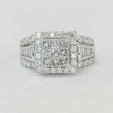 White Gold 2CTW Diamond Composite Engagement Ring