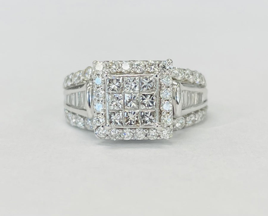 White Gold 2CTW Diamond Composite Engagement Ring