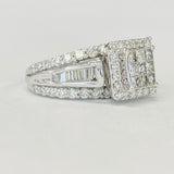 White Gold 2CTW Diamond Composite Engagement Ring