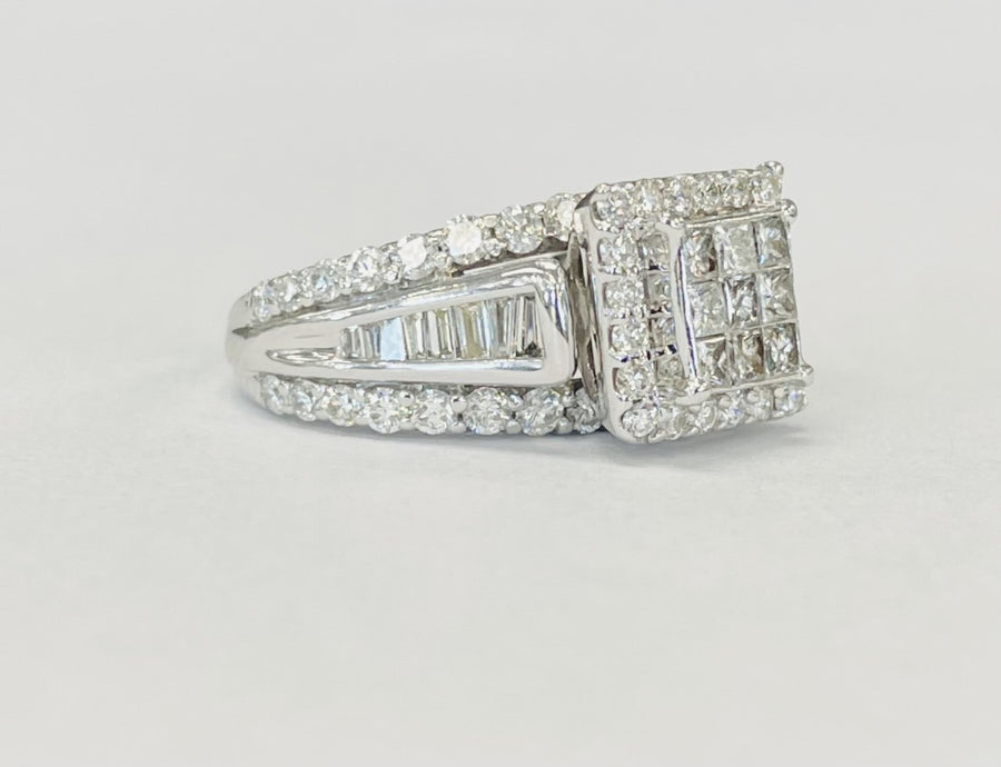 White Gold 2CTW Diamond Composite Engagement Ring