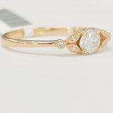 Floral Rose Gold Diamond Ring