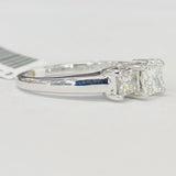 Three Stone Princess Cut Diamond Engagement Ring 1CTW