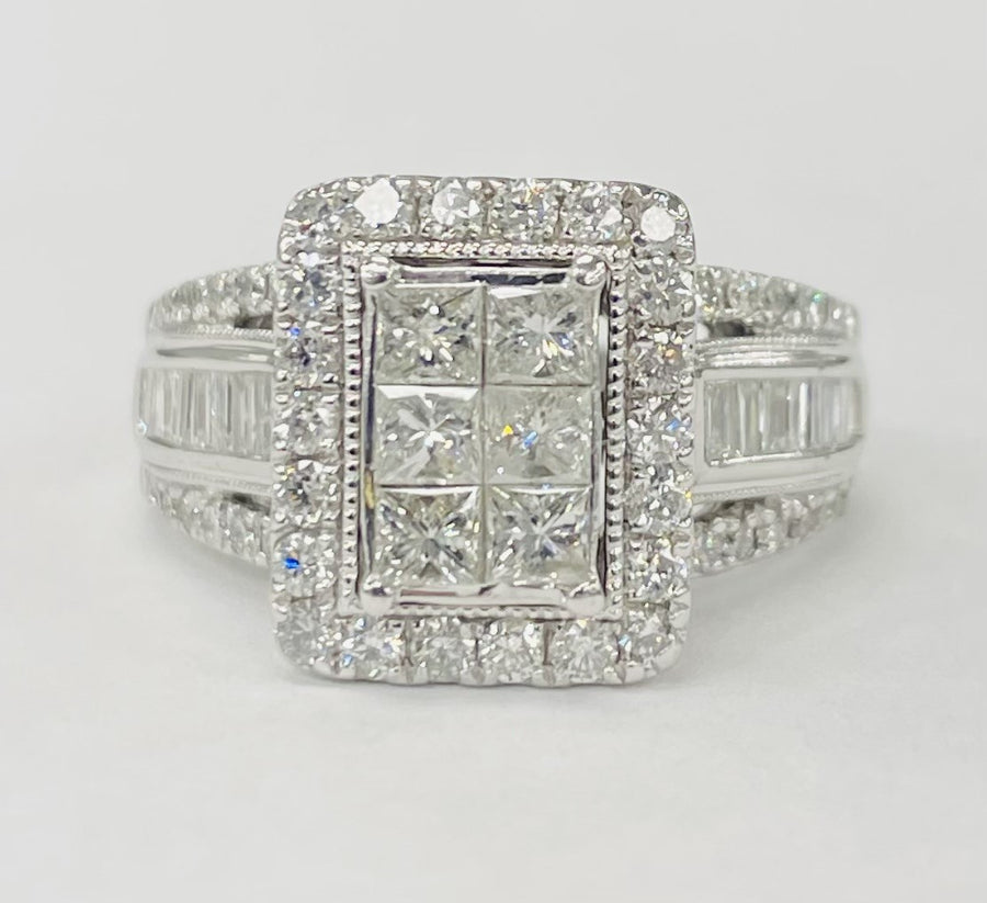 Invisible Set Halo 2 1/2CTW Diamond Engagement Ring