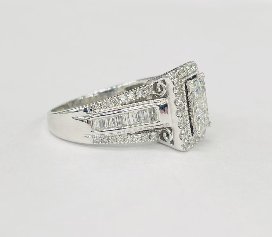 Invisible Set Halo 2 1/2CTW Diamond Engagement Ring