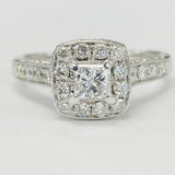 Princess Cut Halo Diamond Engagement Ring