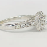 Princess Cut Halo Diamond Engagement Ring