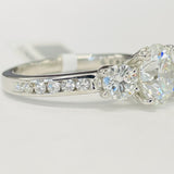 3 1/3CTW Platinum VS Three Stone Certified Diamond Engagment Ring