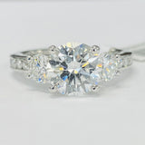 3 1/3CTW Platinum VS Three Stone Certified Diamond Engagment Ring