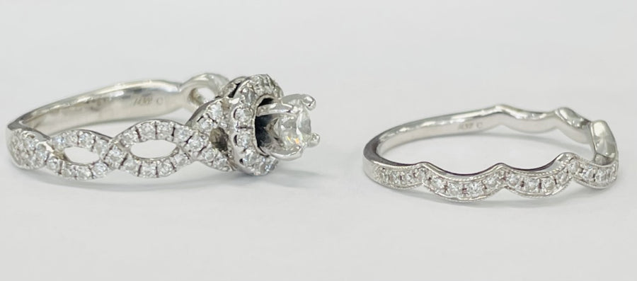 Neil Lane 1CTW Diamond Halo Twist Wedding Set