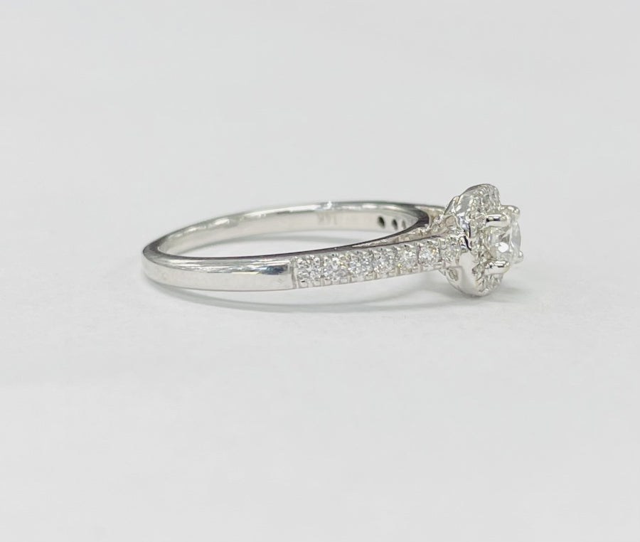 14KT Certified Canadian Diamond Halo Engagement RIng