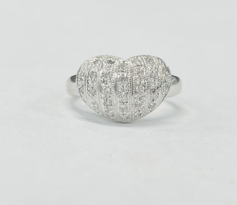 Heart Pave Diamond Engagement Ring