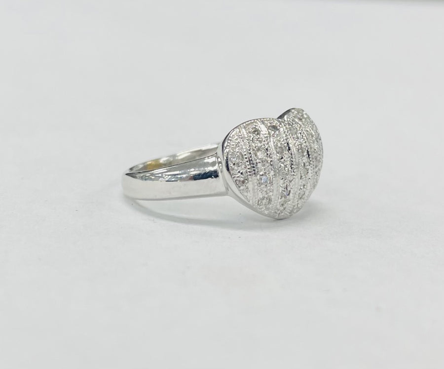 Heart Pave Diamond Engagement Ring