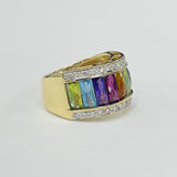 Yellow Gold LeVian Rainbow Multi-Gemstone Diamond Ring