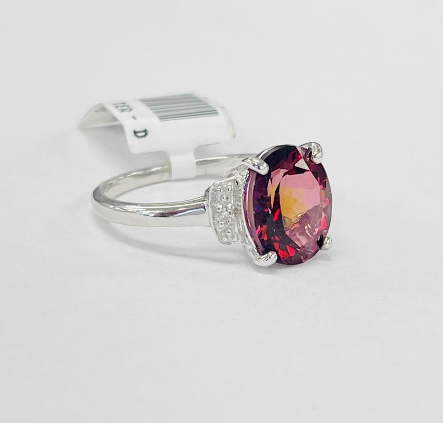 Vivid Rodlie Garnet An Diamond Ring