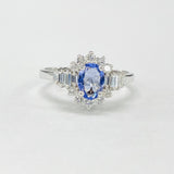 Traditional Tanzanite An Diamond Halo Ring