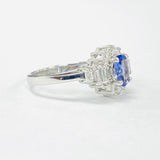 Traditional Tanzanite An Diamond Halo Ring