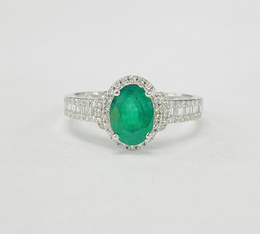 EFFY Emerald Halo Diamond Ring
