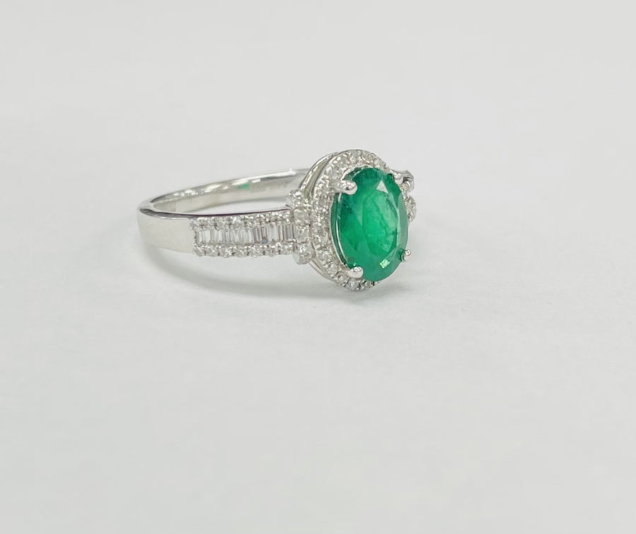 EFFY Emerald Halo Diamond Ring