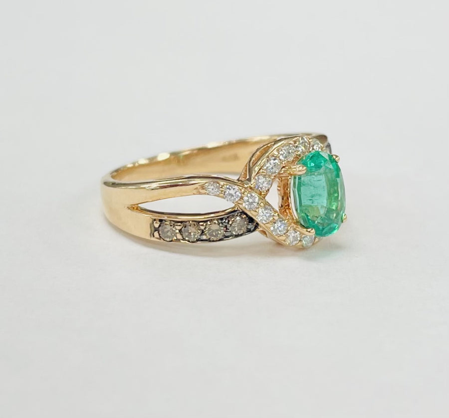Vivid Emerald LeVian Diamond Rose Gold Ring