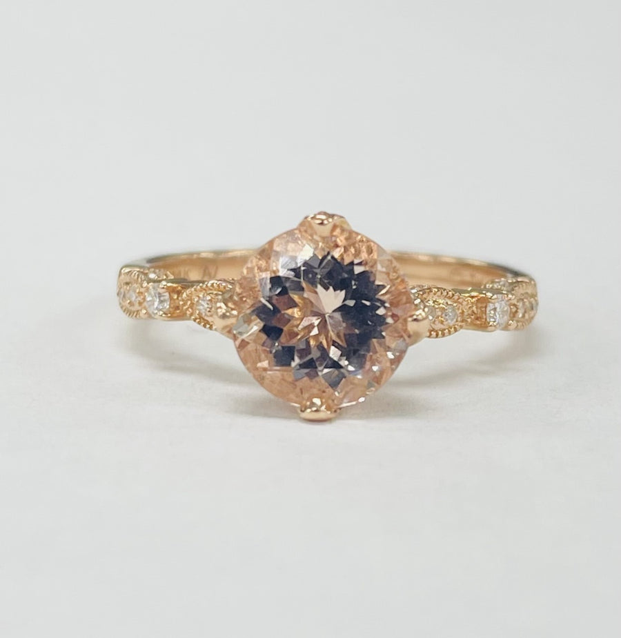 Rose Gold Majestic Morganite And Diamond Ring